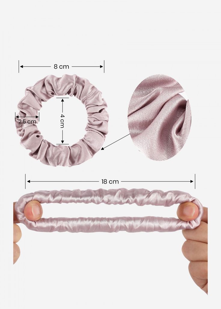 Set of 4 Blush Satin silk scrunchies - Handmade