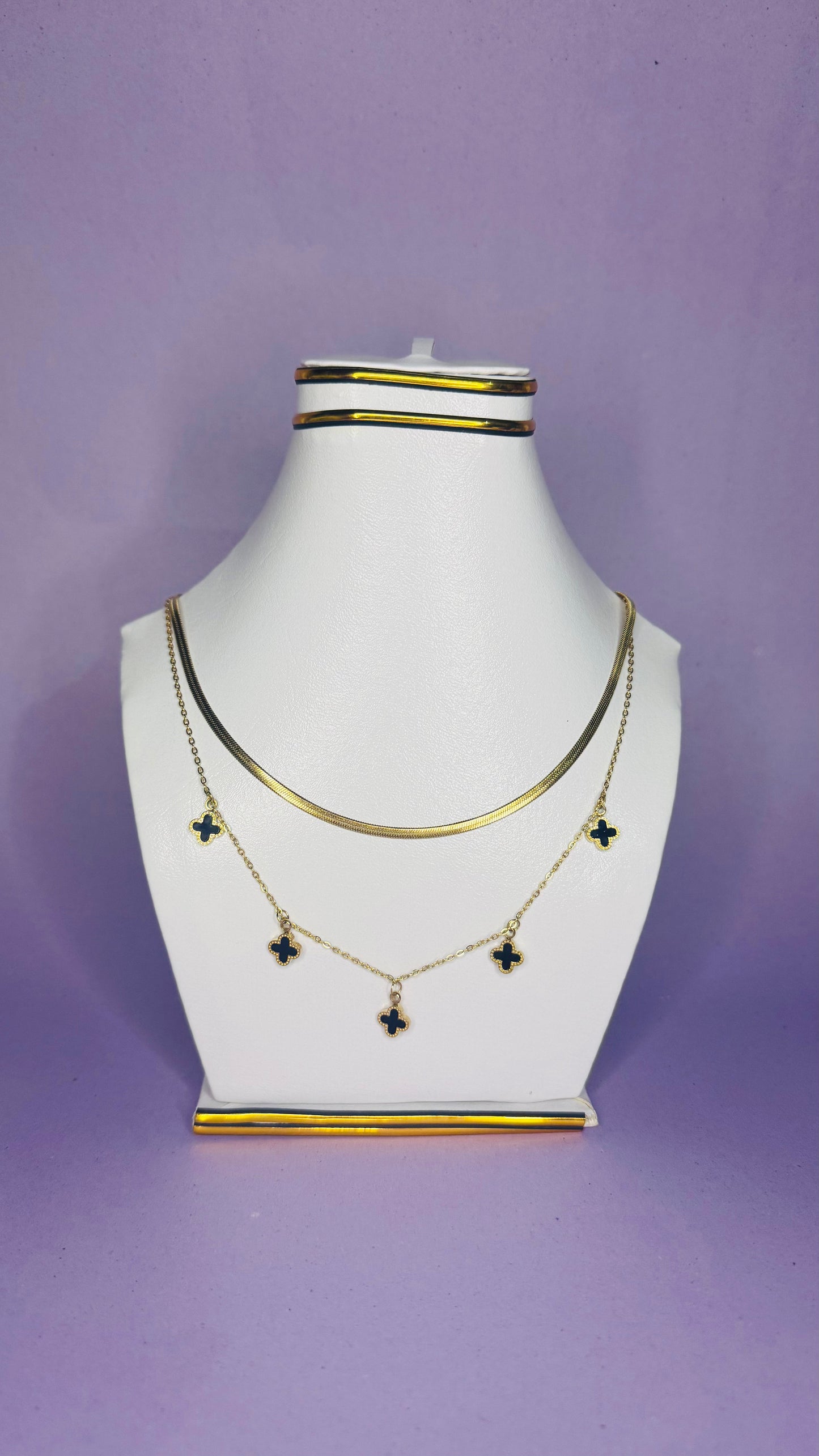 Double Layer Pendant -Stainless steel chain