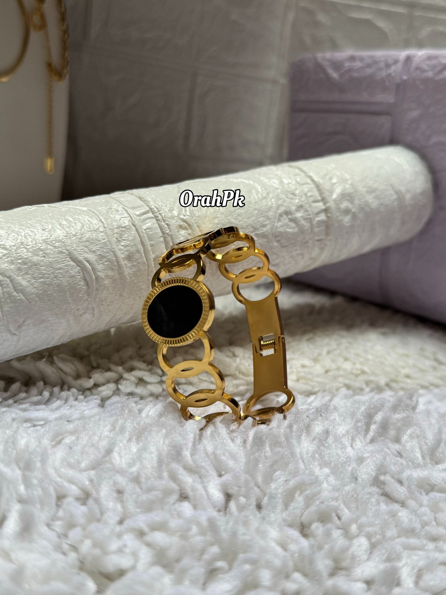 Gold Plated Handcuff - Stainless Steel