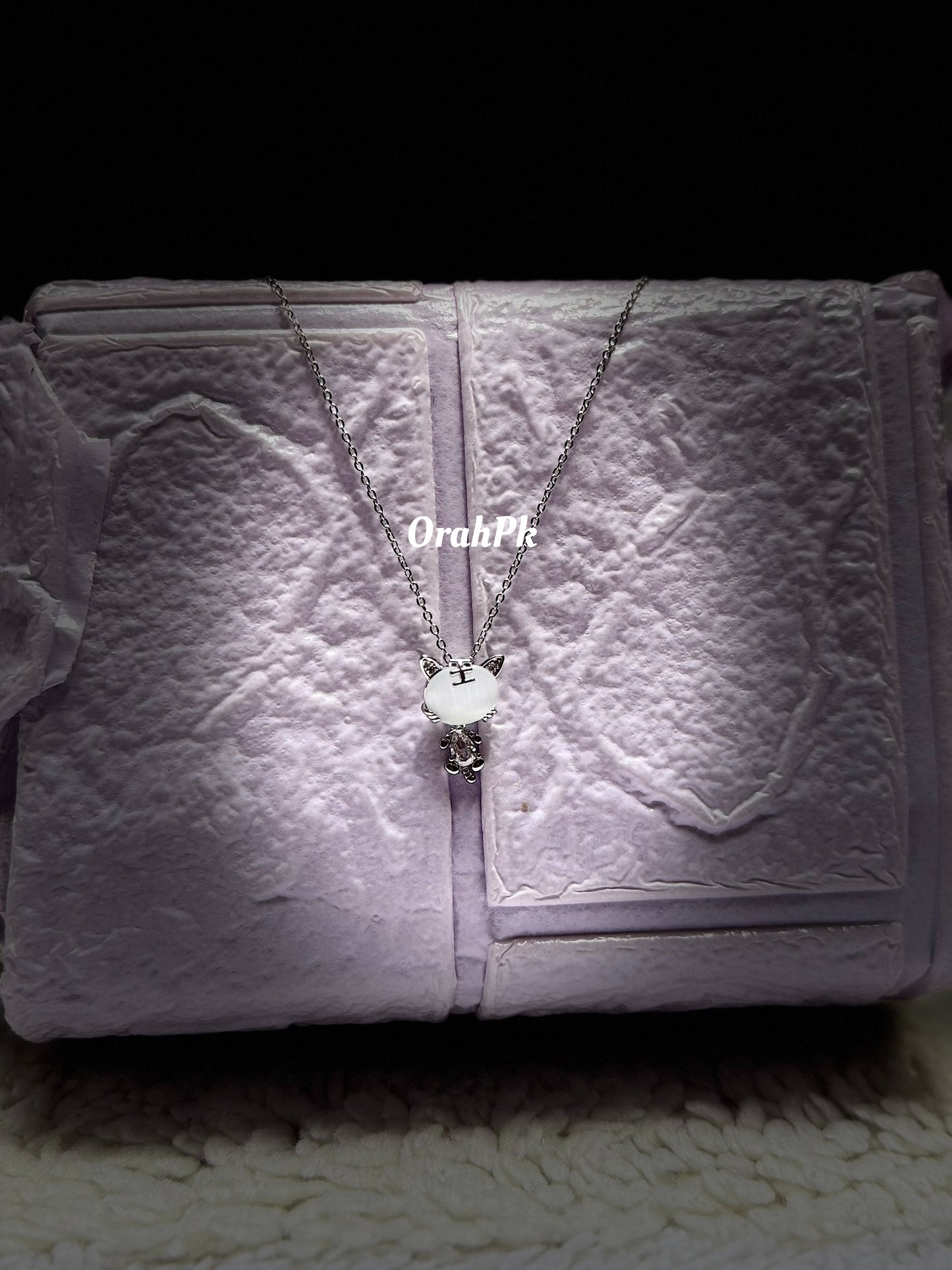 Silver plated Cat Pendant-Stainless Steel