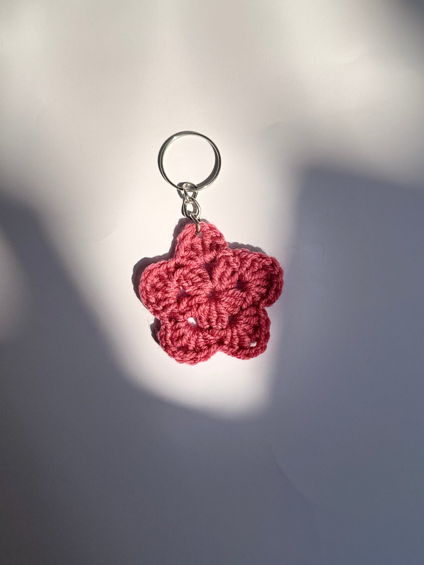 Mini Flower Keychain pair of 2- Handmade