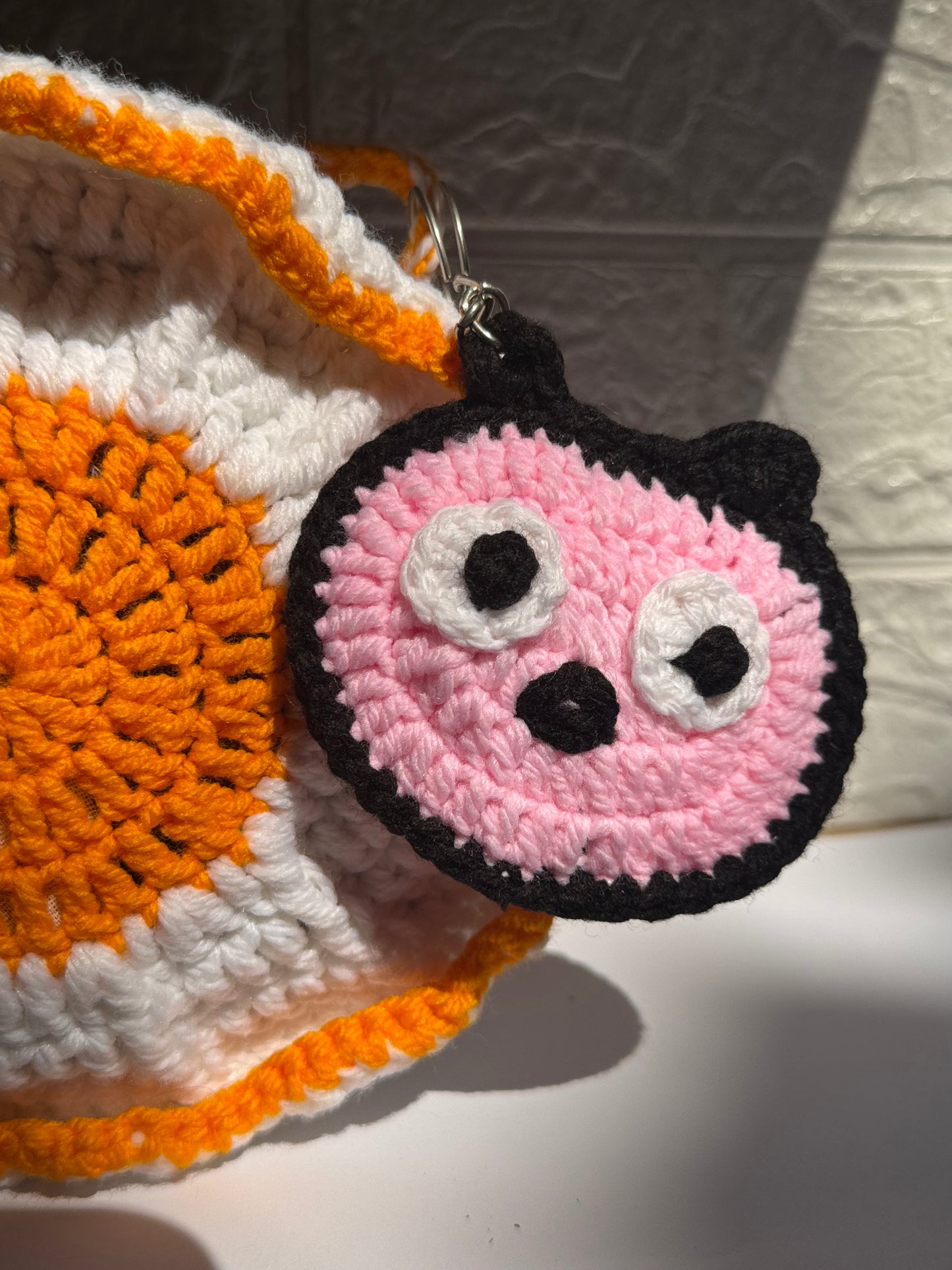 Panda Face Keychain-Handmade