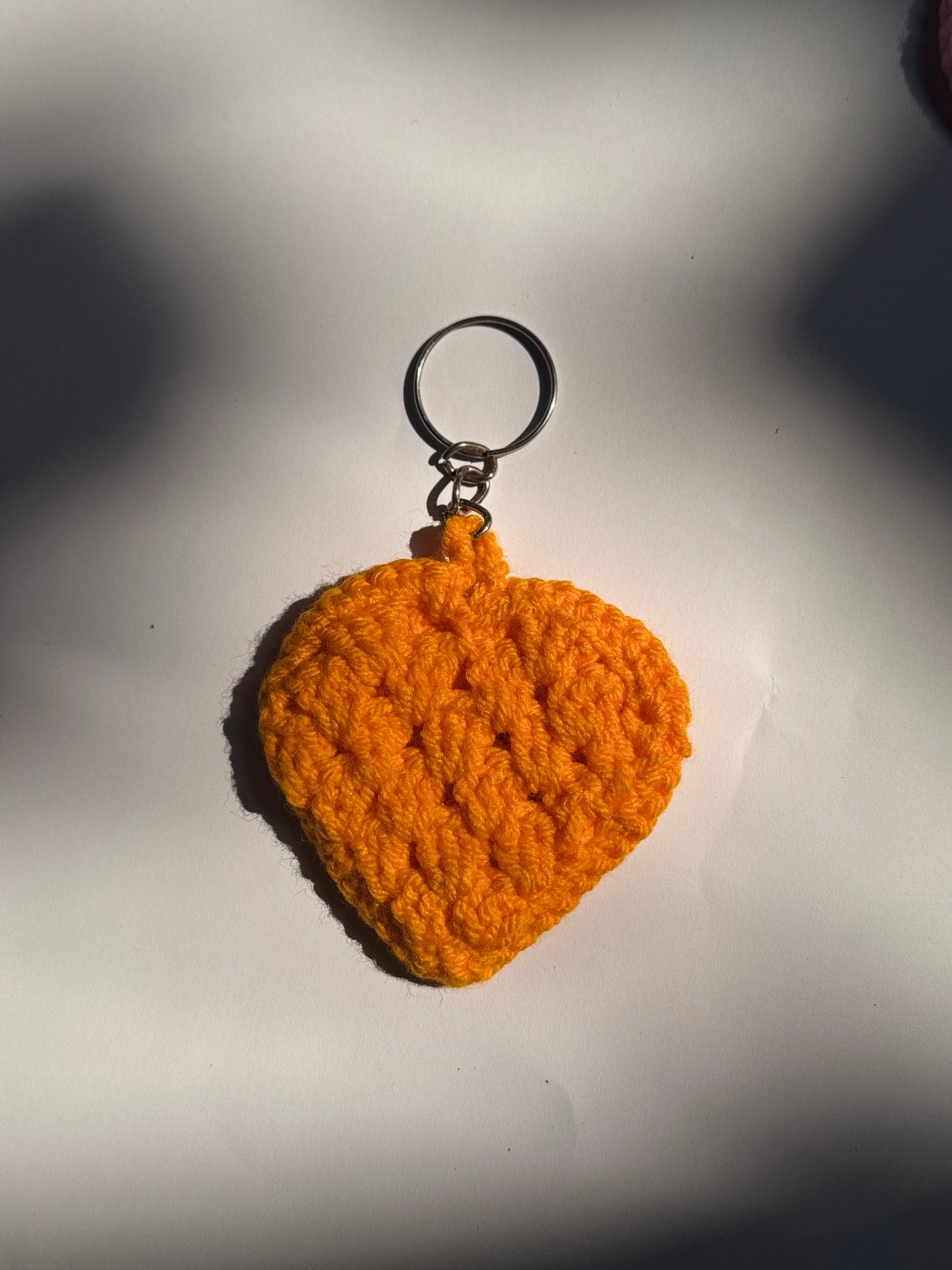 Mustard Heart Keychain-Handmade