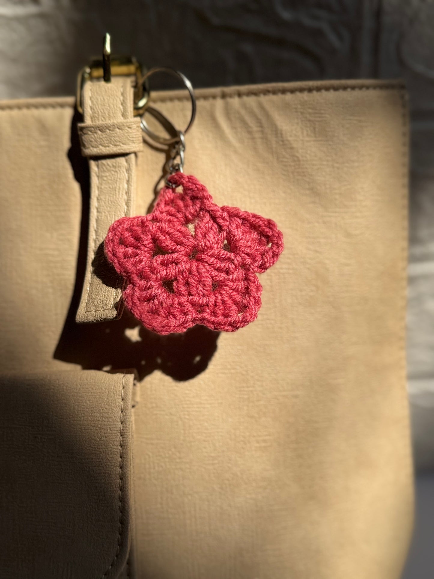 Mini Flower Keychain pair of 2- Handmade