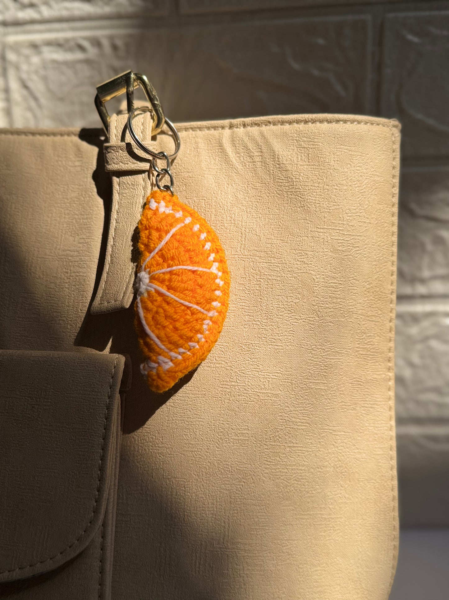 Orange Slice Keychain-Handmade