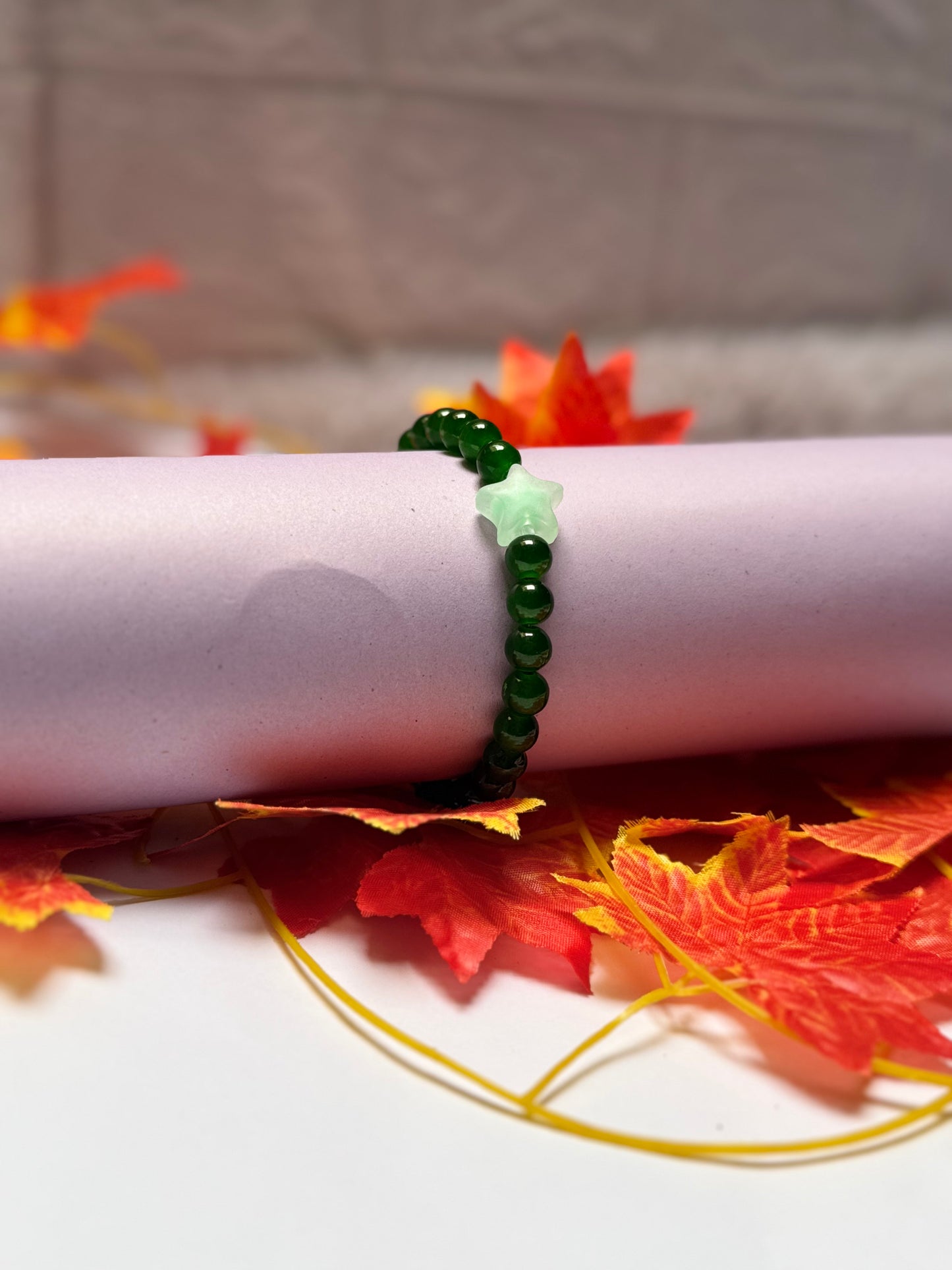 Green Star Hand Charm - Handmade