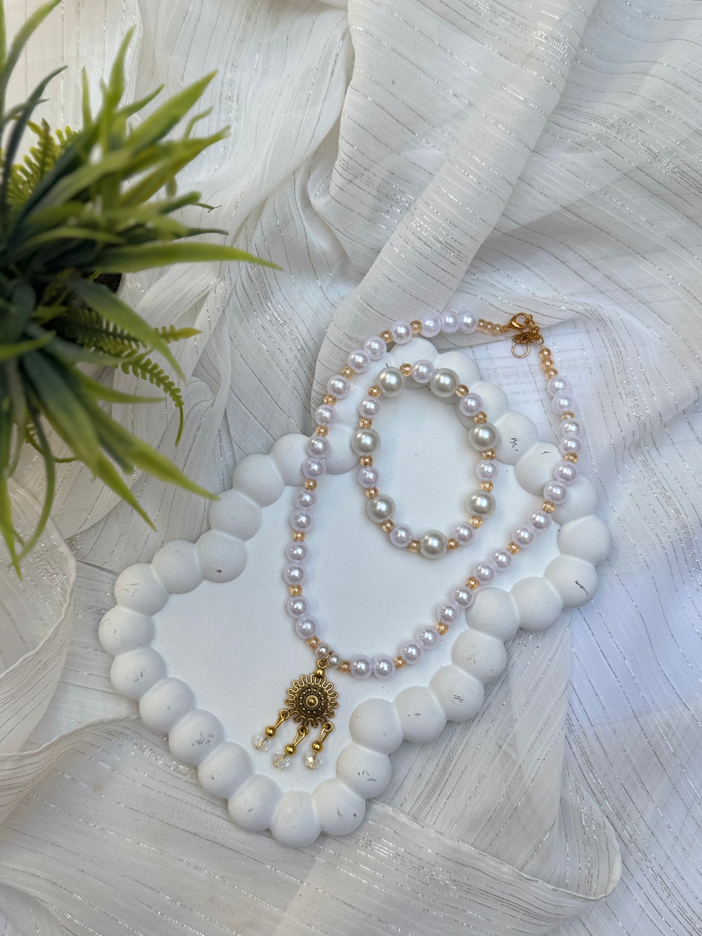 Beaded jewellry set - Handmade