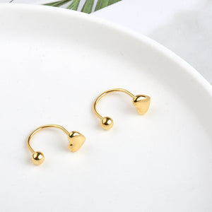 Gold Heart Ear Studs