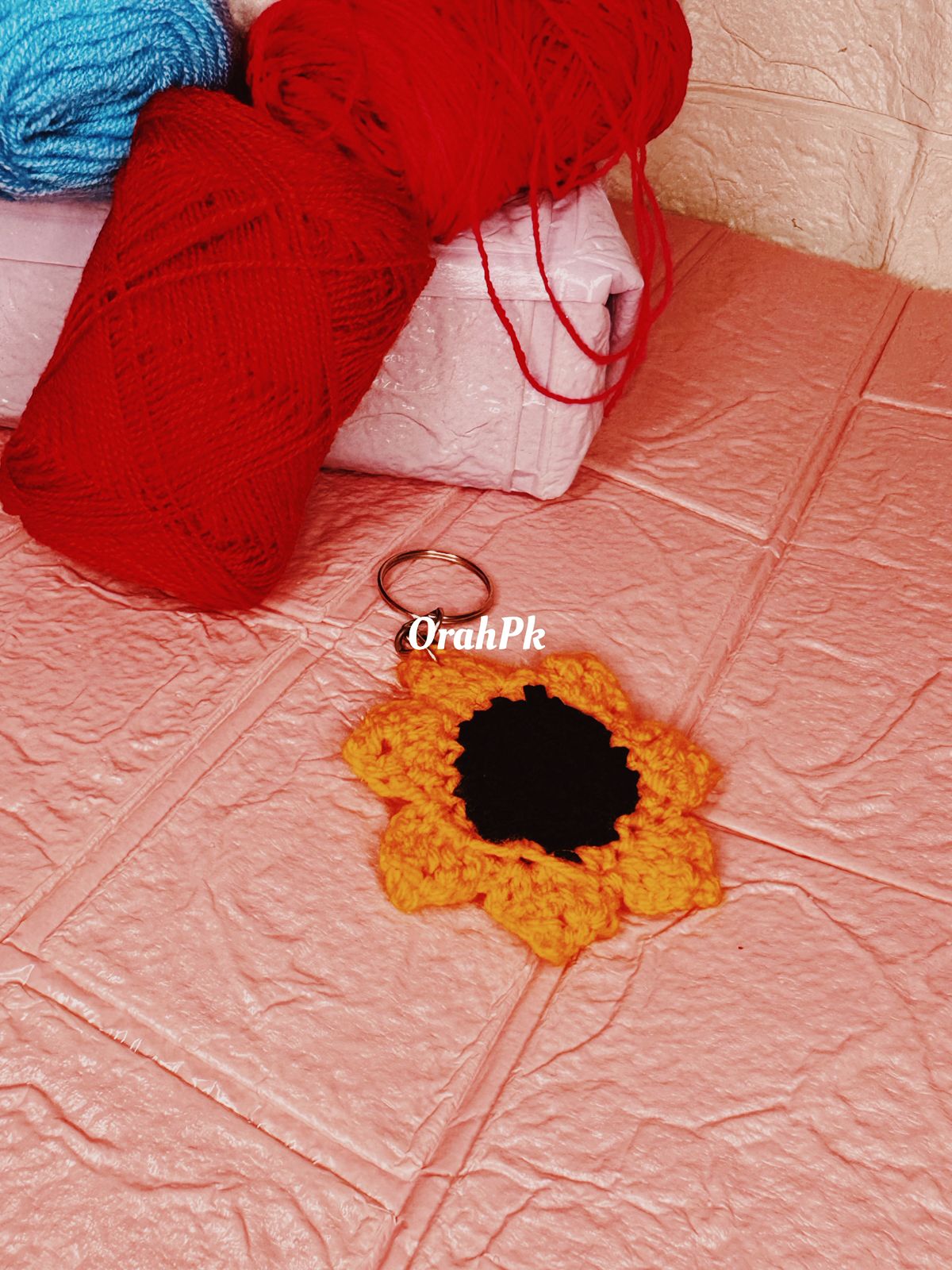 Sunflower Keychain -Handmade