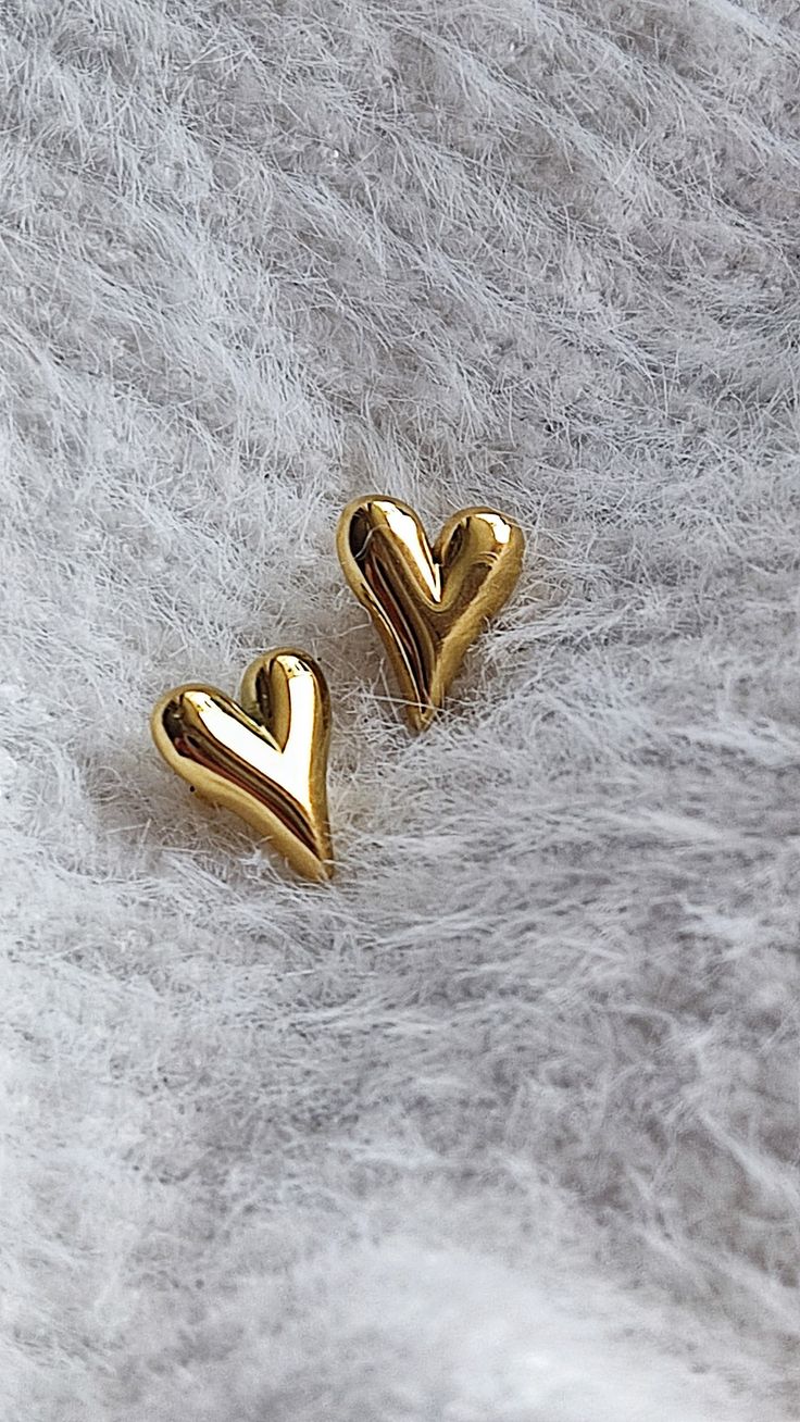 Cute Heart Studs - Stainless Steel