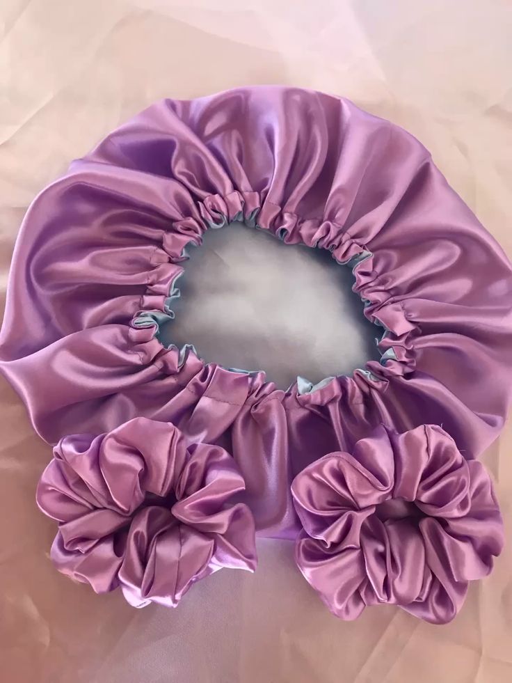 Silk Hair Bonnet with 2 scrunchies - Handmade