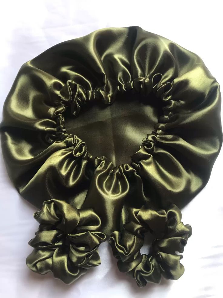 Silk Hair Bonnet with 2 scrunchies - Handmade