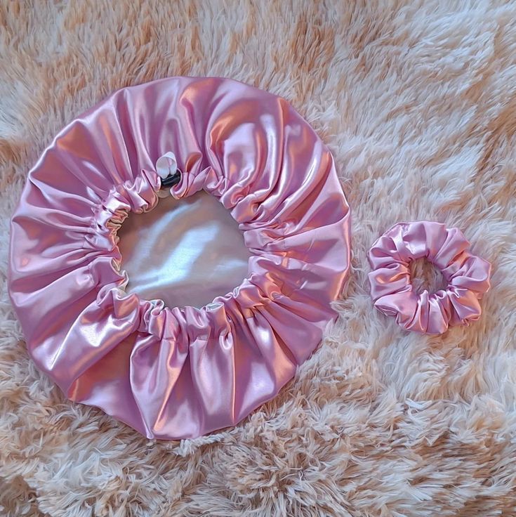 Silk hair Bonnet with silk Scrunchies- Handmade