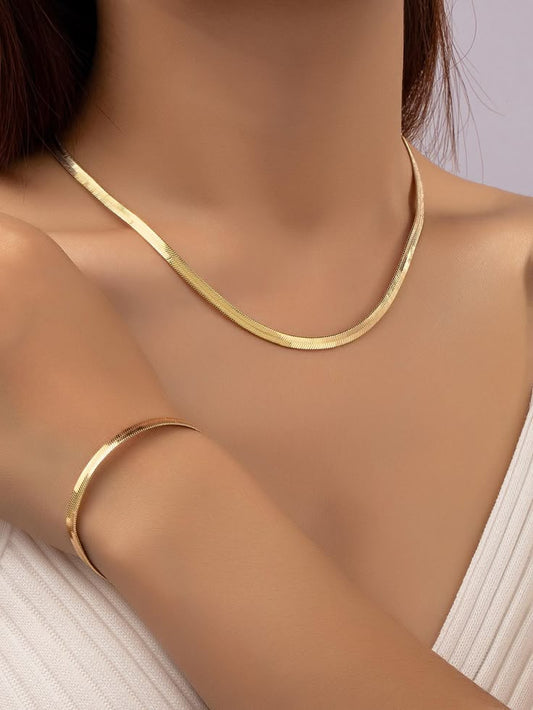 Snake chain with Bracelet-Stainless Steel