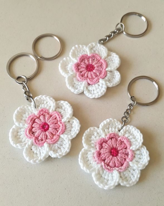 Set of 3 floral keychain