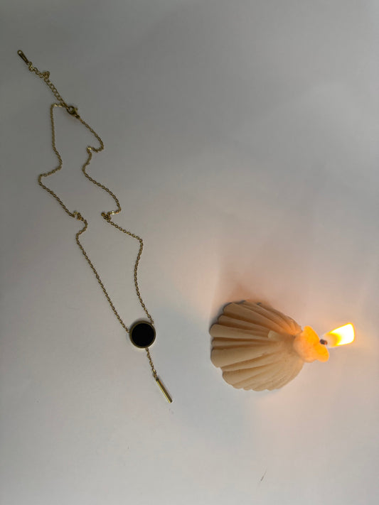 Black Circle Pendant-Stainless Steel