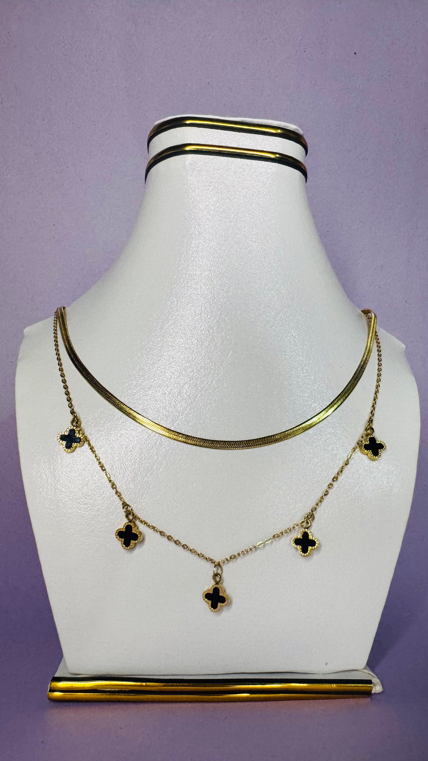 Double Layer Pendant -Stainless steel chain