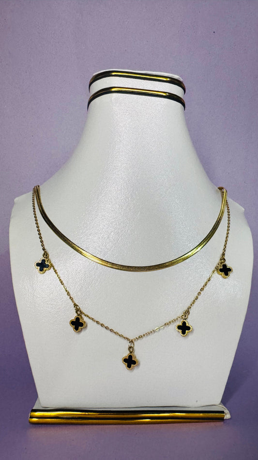 Double Layer Pendant -Stainless steel chain