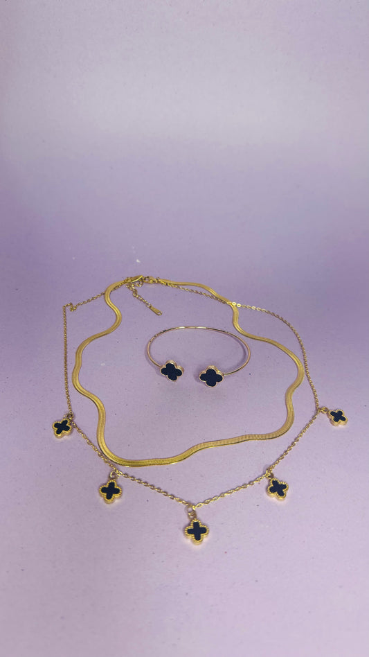 Double layer chain with Bracelet-Stainless steel