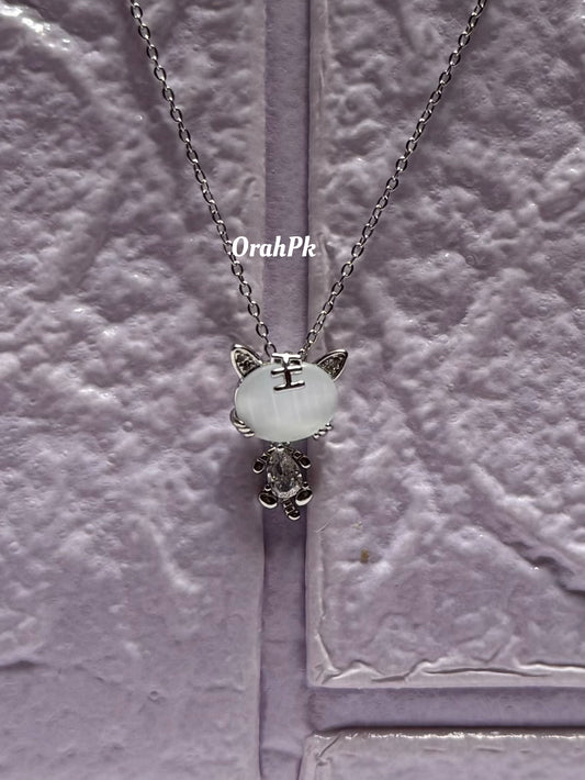 Silver plated Cat Pendant-Stainless Steel