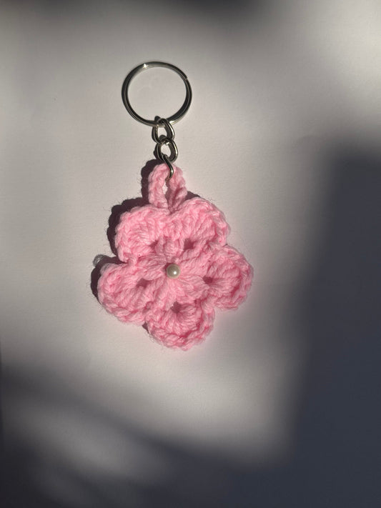 Mini Flower Keychain pair of 2- Handmade