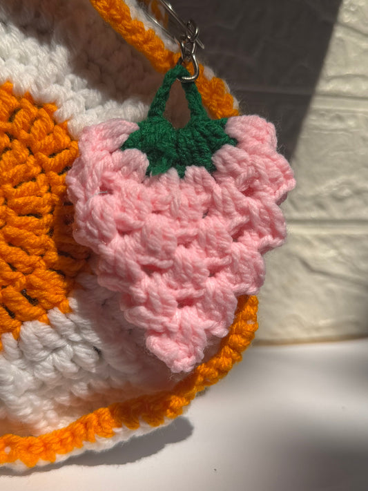 Pair of 4 Strawberry Keychain-Handmade