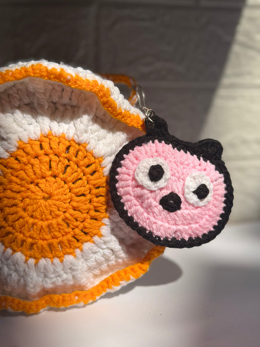 Panda Face Keychain-Handmade