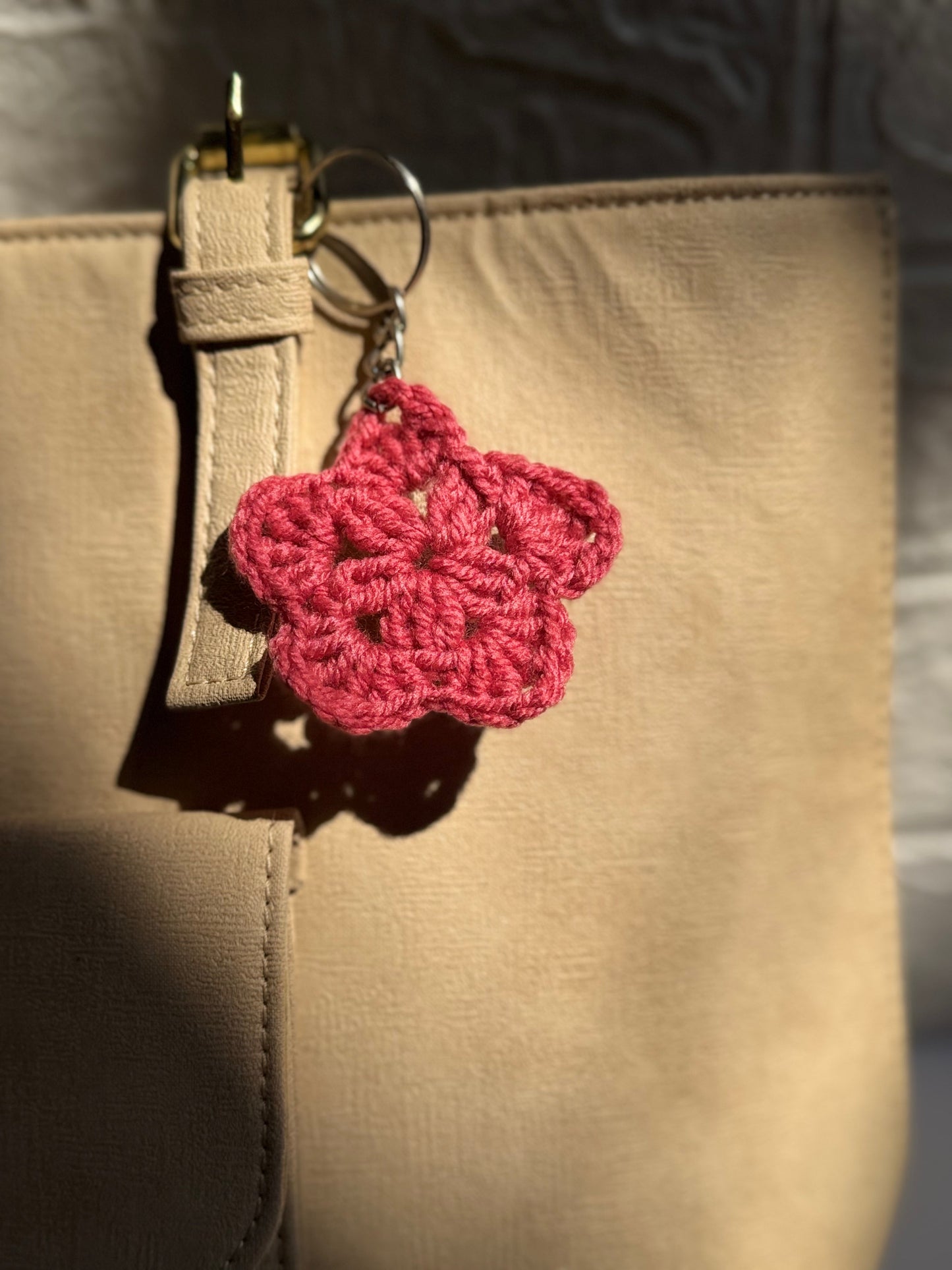 Mini Flower Keychain pair of 2- Handmade