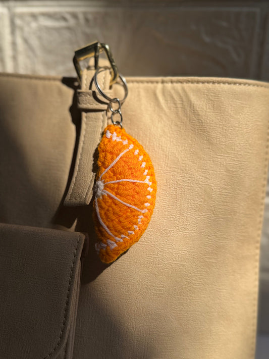 Orange Slice Keychain-Handmade
