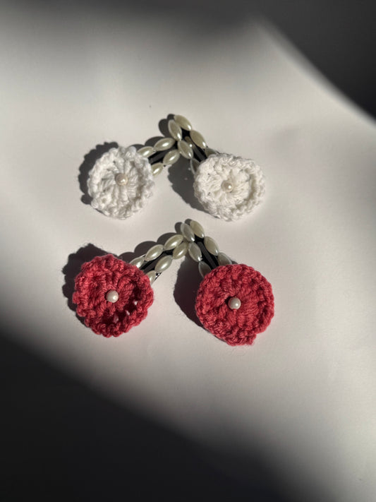 Pearls Hair pins pair of 4-Handmade