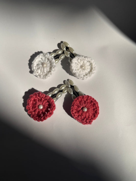 Pearls Hair pins pair of 2-Handmade