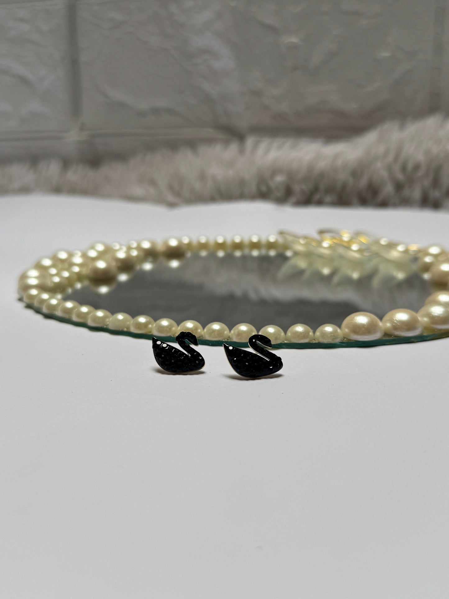 Swan duck Ear stud - Handmade