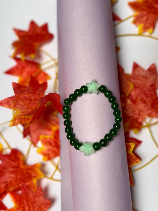 Green Star Hand Charm - Handmade