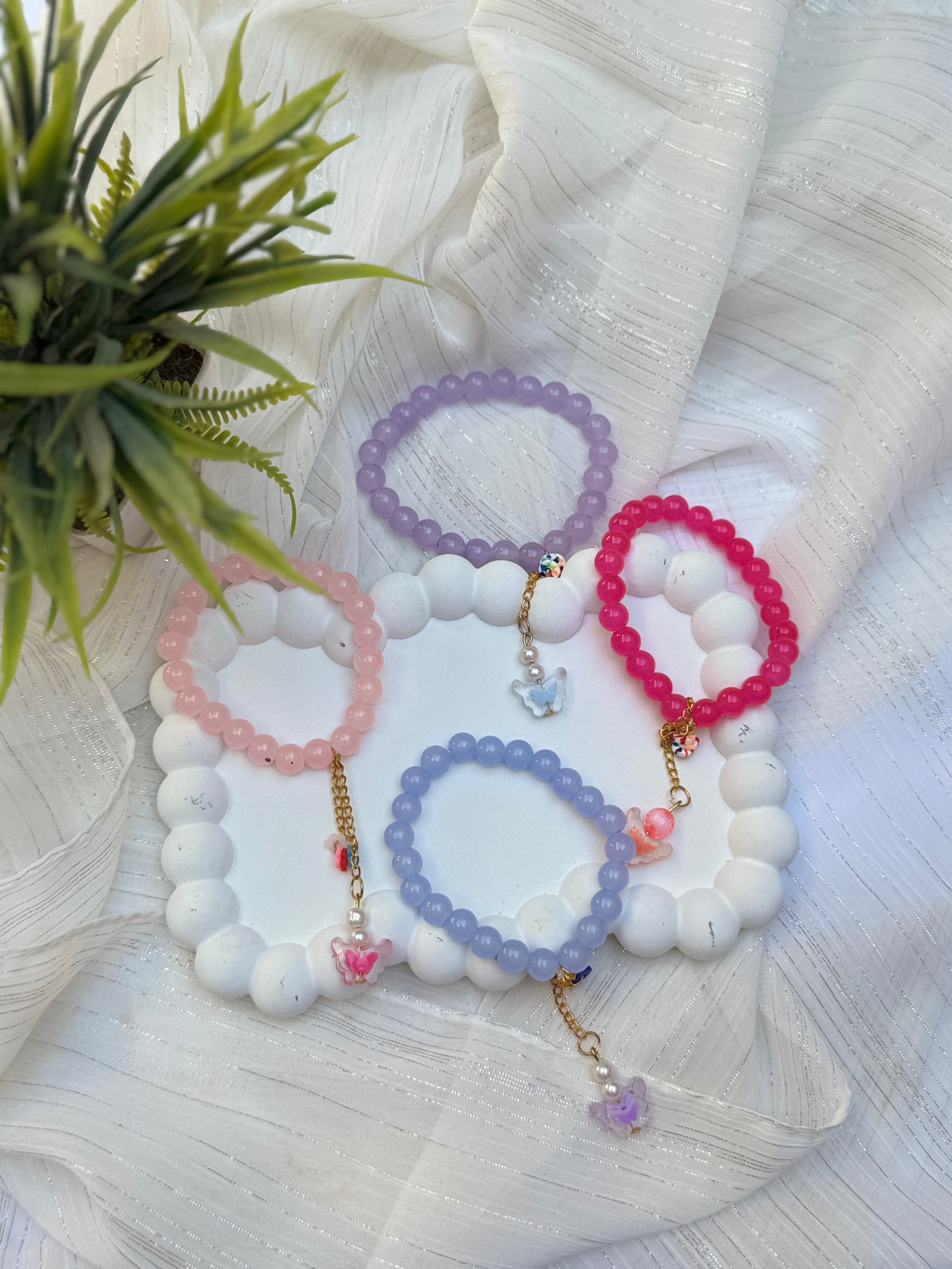Set of 4 Multicolor Hand charms - Handmade