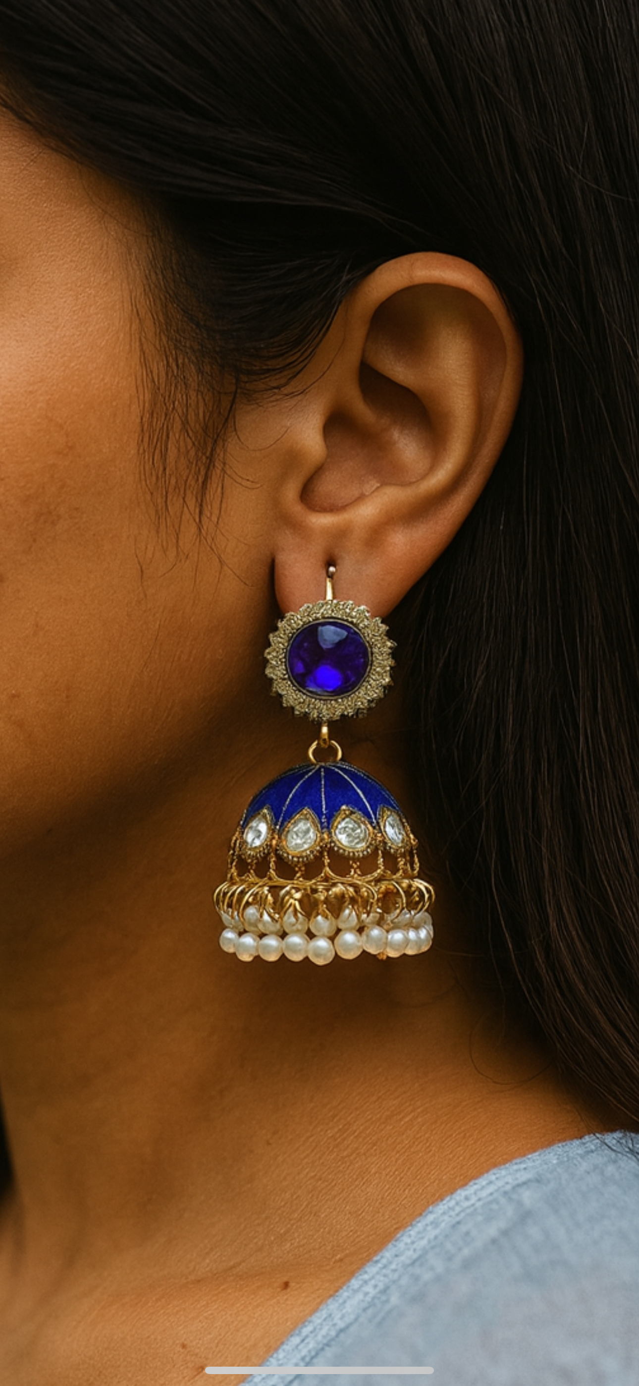 Meenakari Jhumka Earrings