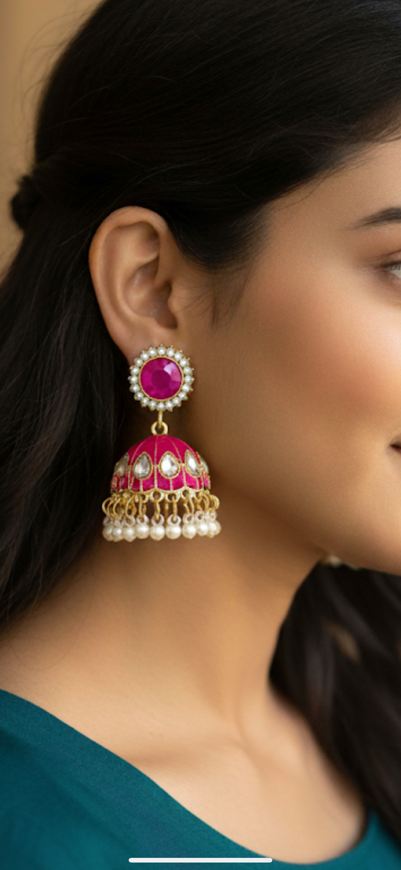 Meenakari Jhumka Earrings