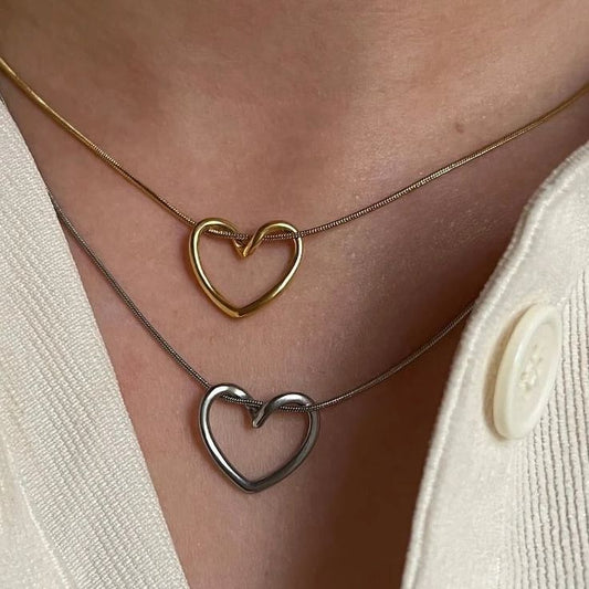 Hollow Heart Pendant-Stainless Steel