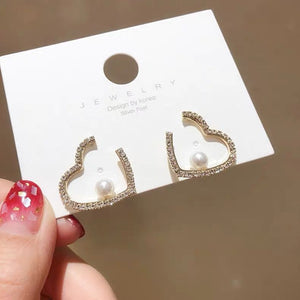 Pearl Heart Gold - Earring