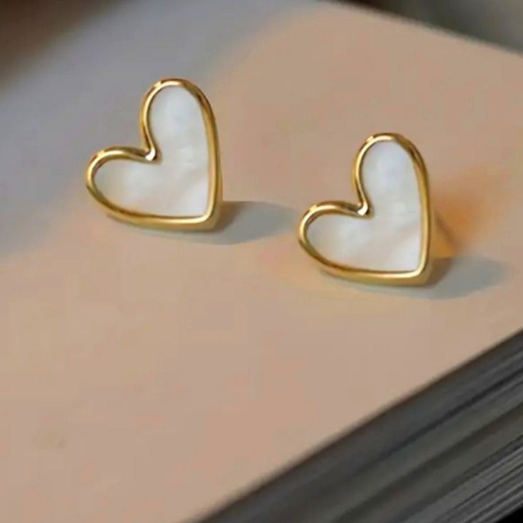 Cute Heart Studs - Stainless Steel