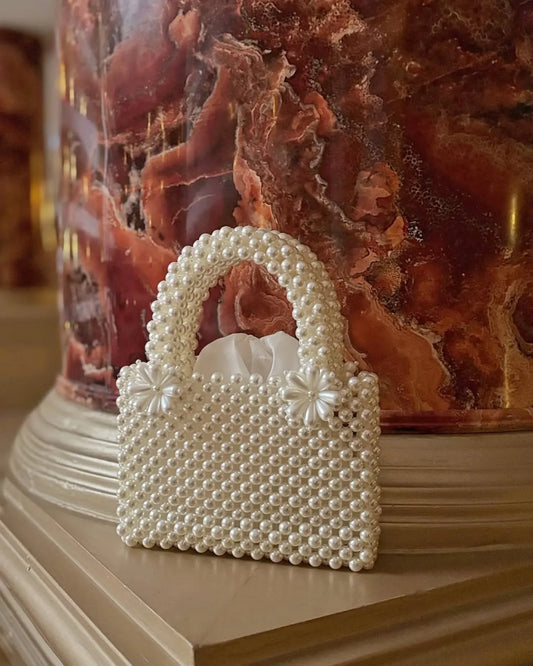 White Beaded Bag